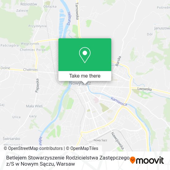 Карта Betlejem Stowarzyszenie Rodzicielstwa Zastępczego z / S w Nowym Sączu