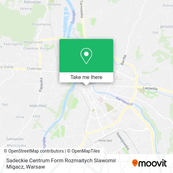 Sadeckie Centrum Form Rozmaitych Slawomir Migacz map