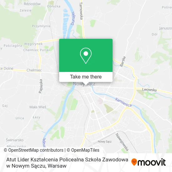 Atut Lider Kształcenia Policealna Szkoła Zawodowa w Nowym Sączu map