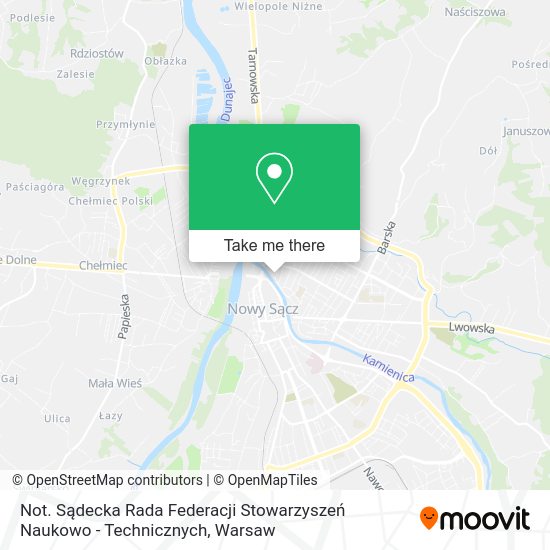 Not. Sądecka Rada Federacji Stowarzyszeń Naukowo - Technicznych map