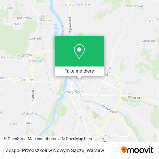 Zespół Przedszkoli w Nowym Sączu map