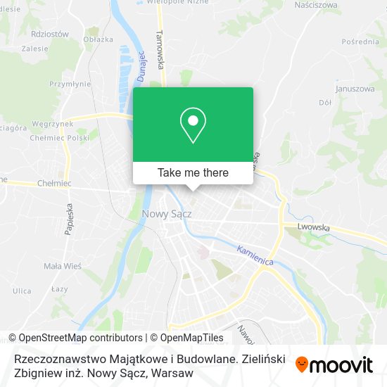 Rzeczoznawstwo Majątkowe i Budowlane. Zieliński Zbigniew inż. Nowy Sącz map