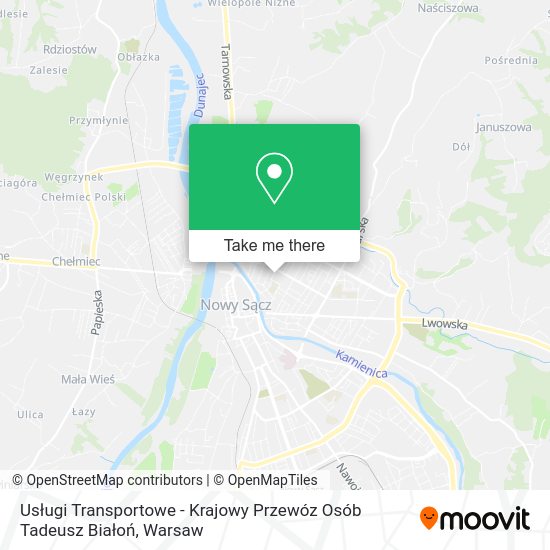 Usługi Transportowe - Krajowy Przewóz Osób Tadeusz Białoń map