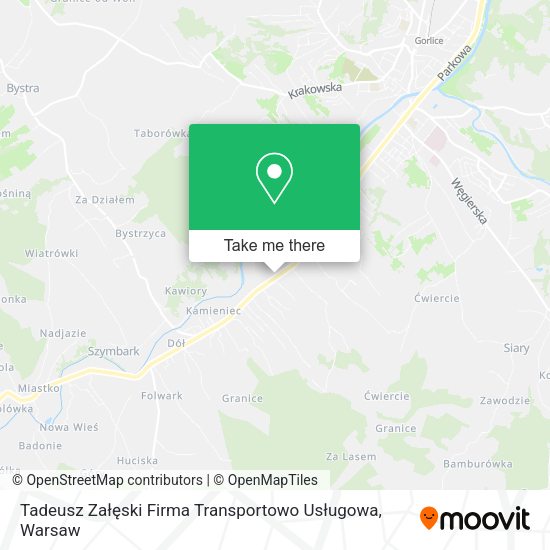 Карта Tadeusz Załęski Firma Transportowo Usługowa