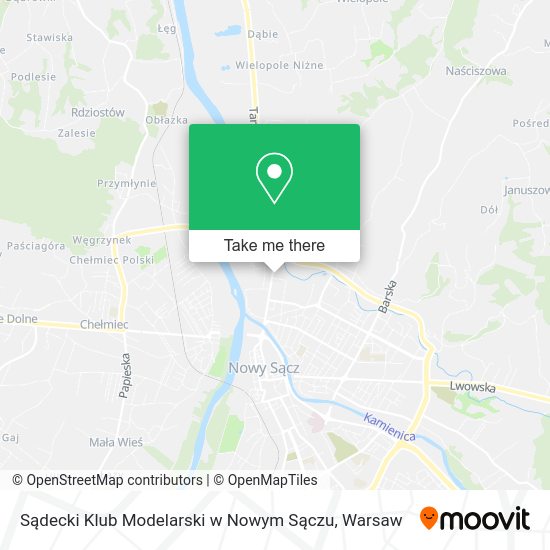 Sądecki Klub Modelarski w Nowym Sączu map