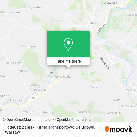 Карта Tadeusz Załęski Firma Transportowo Usługowa