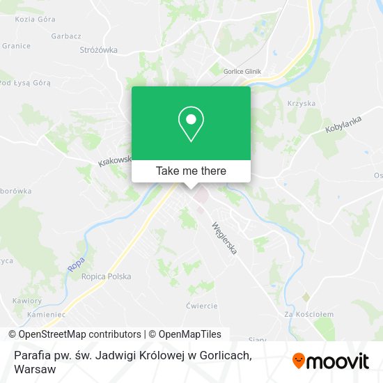 Parafia pw. św. Jadwigi Królowej w Gorlicach map