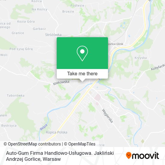 Auto-Gum Firma Handlowo-Usługowa. Jakliński Andrzej Gorlice map