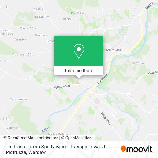 Tir-Trans. Firma Spedycyjno - Transportowa. J. Pietrusza map