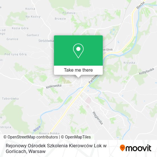 Rejonowy Ośrodek Szkolenia Kierowców Lok w Gorlicach map