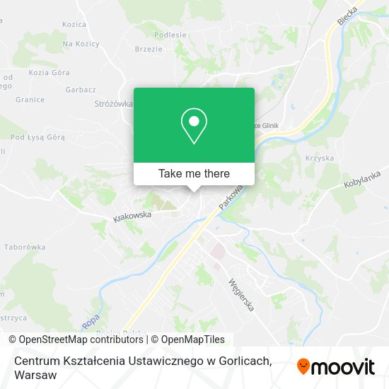 Centrum Kształcenia Ustawicznego w Gorlicach map