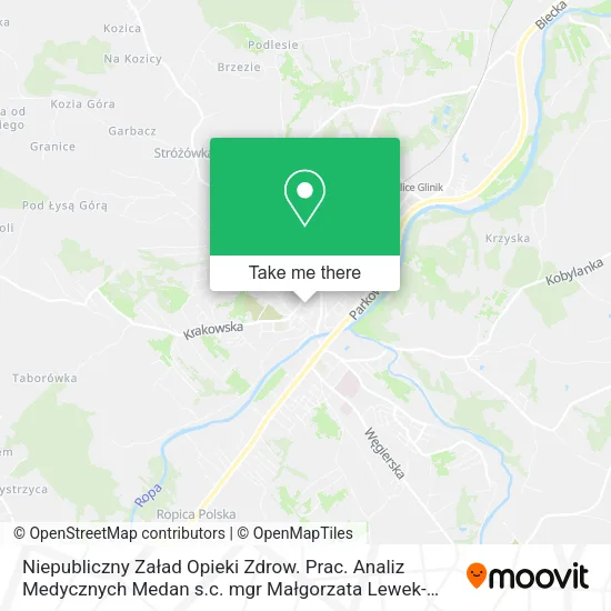 Niepubliczny Załad Opieki Zdrow. Prac. Analiz Medycznych Medan s.c. mgr Małgorzata Lewek-Adamska mg map