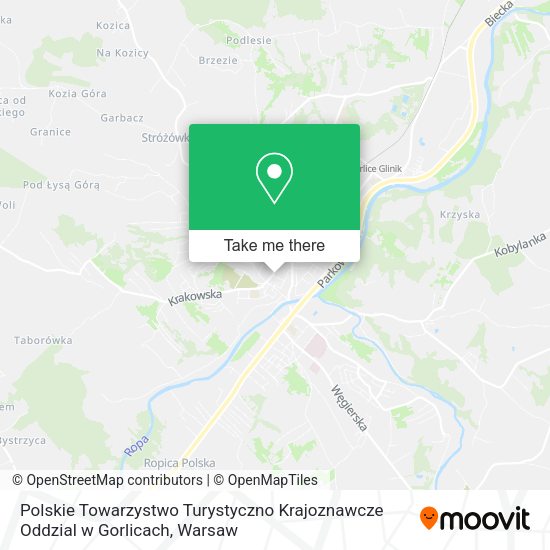 Polskie Towarzystwo Turystyczno Krajoznawcze Oddzial w Gorlicach map