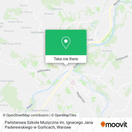 Państwowa Szkoła Muzyczna im. Ignacego Jana Paderewskiego w Gorlicach map