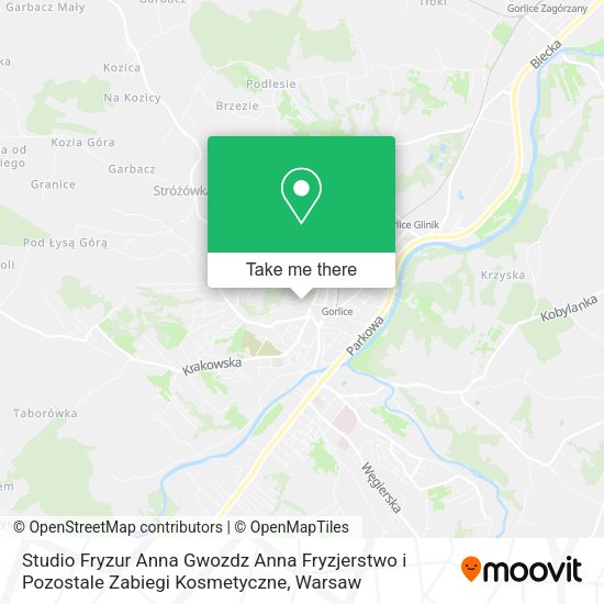 Studio Fryzur Anna Gwozdz Anna Fryzjerstwo i Pozostale Zabiegi Kosmetyczne map