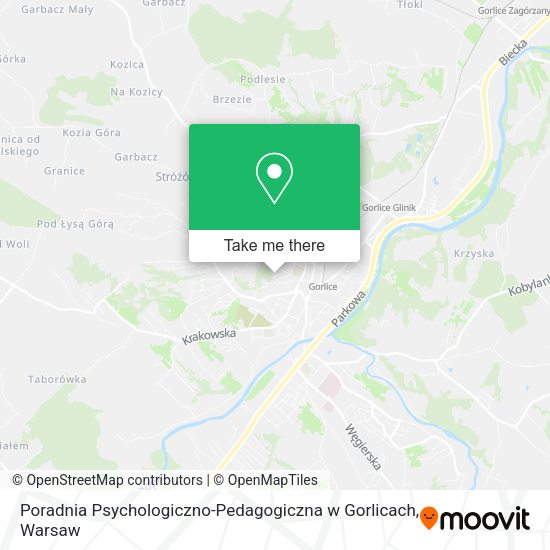 Карта Poradnia Psychologiczno-Pedagogiczna w Gorlicach