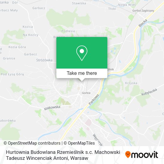 Hurtownia Budowlana Rzemieślnik s.c. Machowski Tadeusz Wincenciak Antoni map