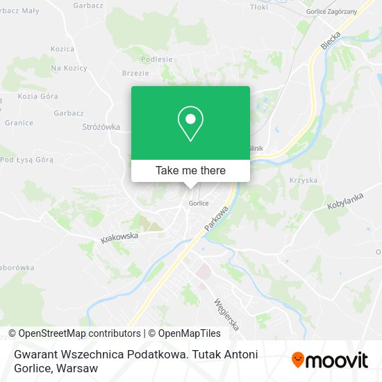 Gwarant Wszechnica Podatkowa. Tutak Antoni Gorlice map