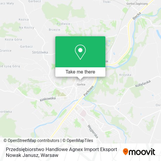 Przedsiębiorstwo Handlowe Agnex Import Eksport Nowak Janusz map