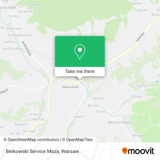 Карта Betkowski Service Msza