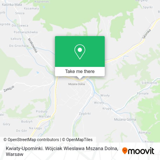 Kwiaty-Upominki. Wójciak Wieslawa Mszana Dolna map