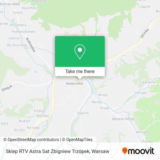 Sklep RTV Astra Sat Zbigniew Trzópek map