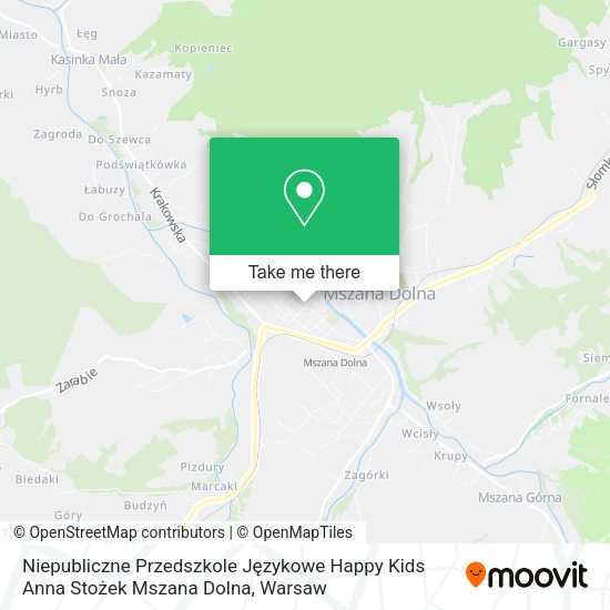 Niepubliczne Przedszkole Językowe Happy Kids Anna Stożek Mszana Dolna map