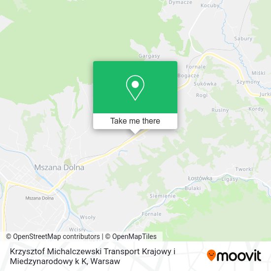 Карта Krzysztof Michalczewski Transport Krajowy i Miedzynarodowy k K