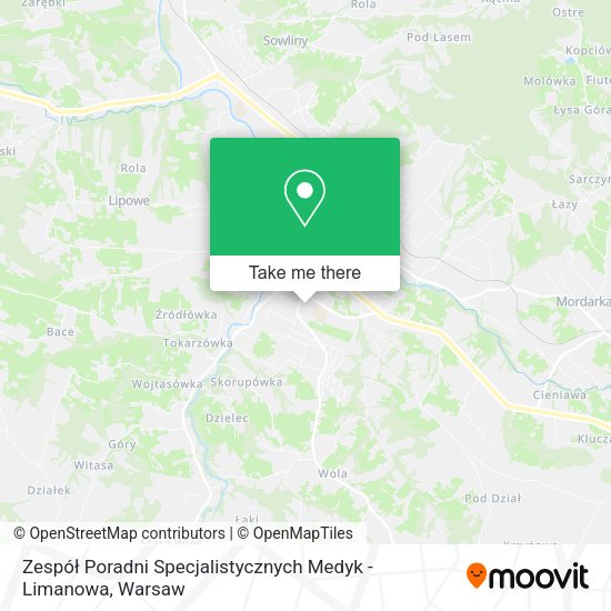 Zespół Poradni Specjalistycznych Medyk - Limanowa map