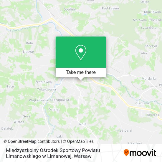 Międzyszkolny Ośrodek Sportowy Powiatu Limanowskiego w Limanowej map