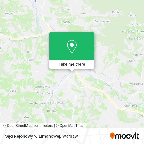 Sąd Rejonowy w Limanowej map