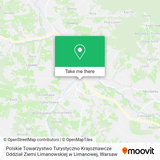 Polskie Towarzystwo Turystyczno Krajoznawcze Oddział Ziemi Limanowskiej w Limanowej map