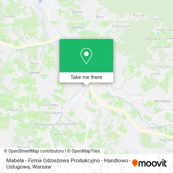 Карта Mabela - Firma Odzieżowa Produkcyjno - Handlowo - Usługowa