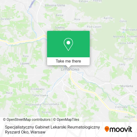 Карта Specjalistyczny Gabinet Lekarski Reumatologiczny Ryszard Oko