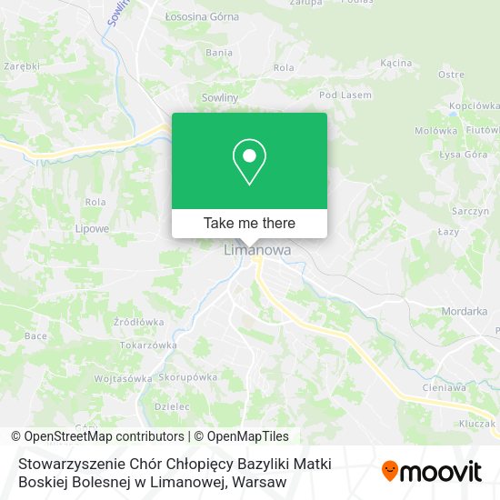 Stowarzyszenie Chór Chłopięcy Bazyliki Matki Boskiej Bolesnej w Limanowej map