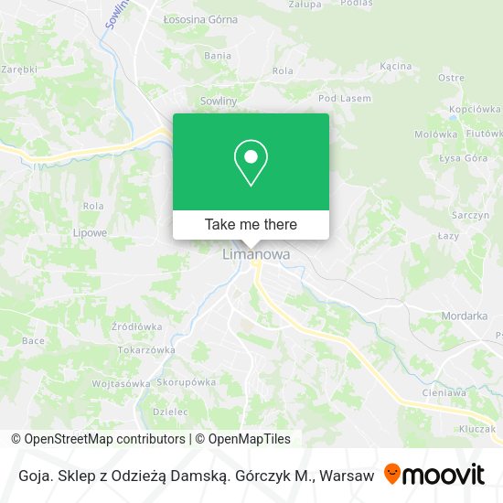 Goja. Sklep z Odzieżą Damską. Górczyk M. map