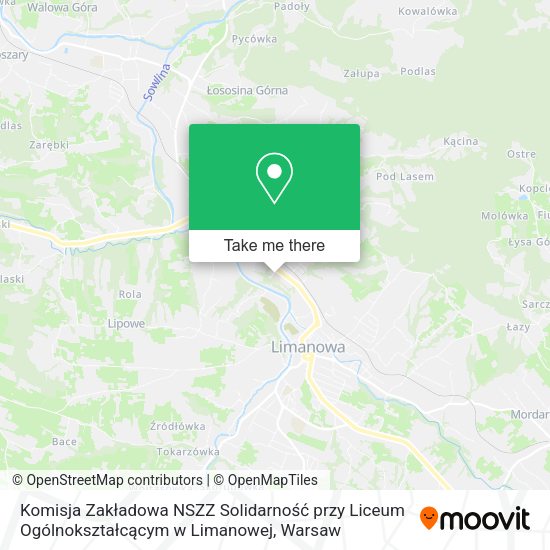 Komisja Zakładowa NSZZ Solidarność przy Liceum Ogólnokształcącym w Limanowej map