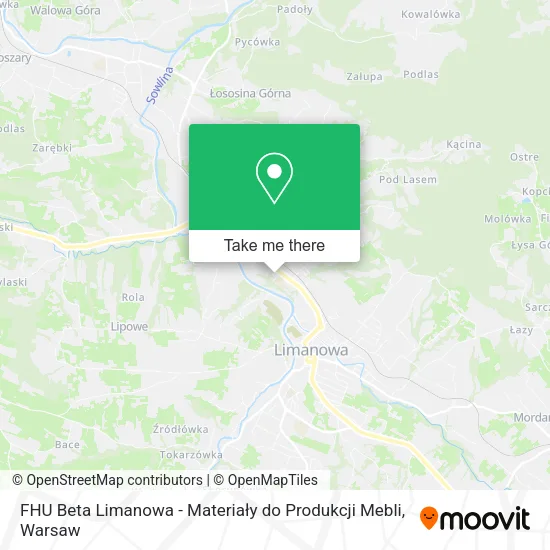 FHU Beta Limanowa - Materiały do Produkcji Mebli map