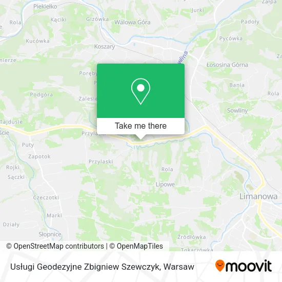 Карта Usługi Geodezyjne Zbigniew Szewczyk