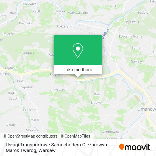 Usługi Transportowe Samochodem Ciężarowym Marek Twaróg map