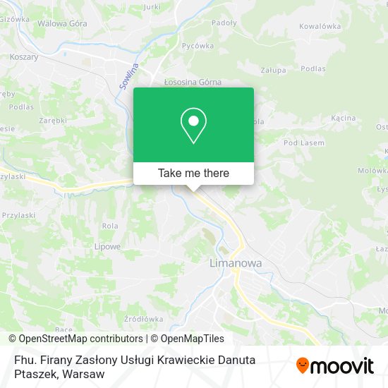 Fhu. Firany Zasłony Usługi Krawieckie Danuta Ptaszek map