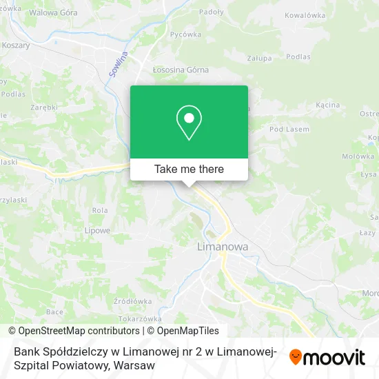 Карта Bank Spółdzielczy w Limanowej nr 2 w Limanowej-Szpital Powiatowy
