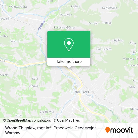 Wrona Zbigniew, mgr inż. Pracownia Geodezyjna map