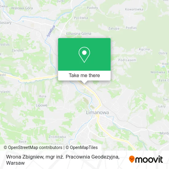 Карта Wrona Zbigniew, mgr inż. Pracownia Geodezyjna