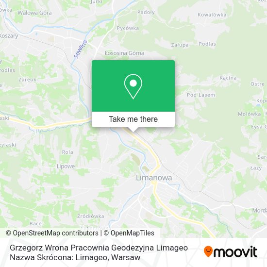 Grzegorz Wrona Pracownia Geodezyjna Limageo Nazwa Skrócona: Limageo map