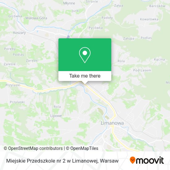 Miejskie Przedszkole nr 2 w Limanowej map