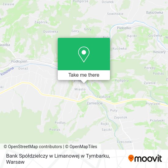 Bank Spółdzielczy w Limanowej w Tymbarku map