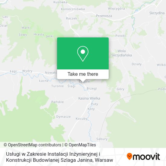 Usługi w Zakresie Instalacji Inżynieryjnej i Konstrukcji Budowlanej Szlaga Janina map