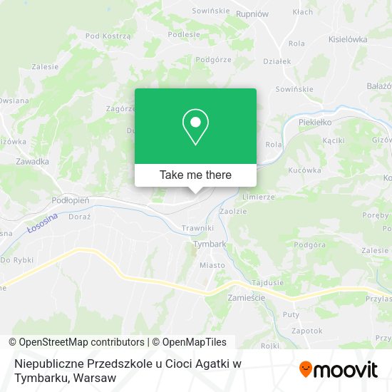 Niepubliczne Przedszkole u Cioci Agatki w Tymbarku map