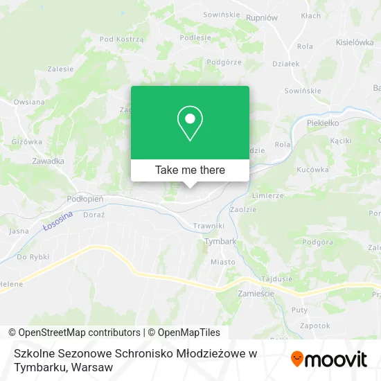 Карта Szkolne Sezonowe Schronisko Młodzieżowe w Tymbarku